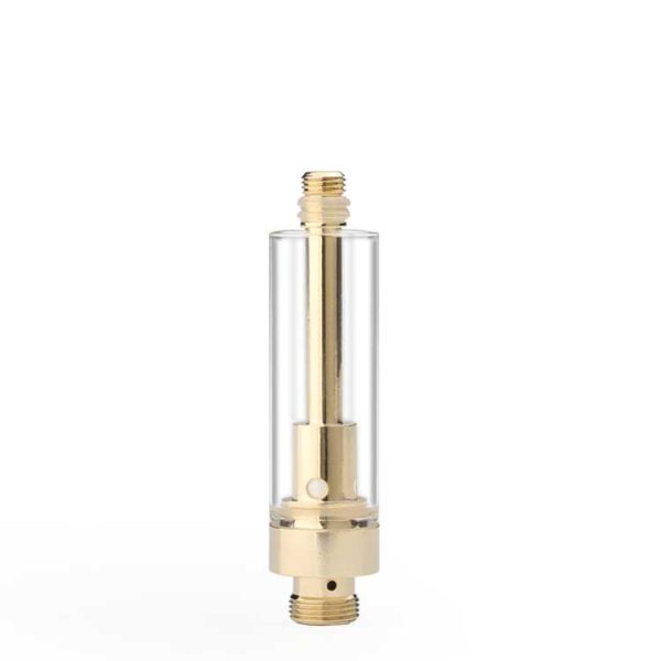 Empty Gold Vape Cartridge flat metal mouthpiece