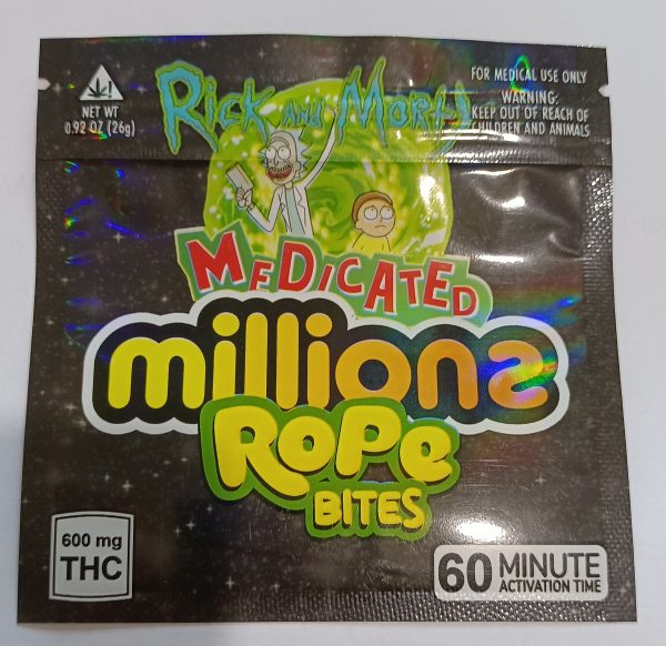 Millions Rope Bites 600mg Packaging Bag rick and morty