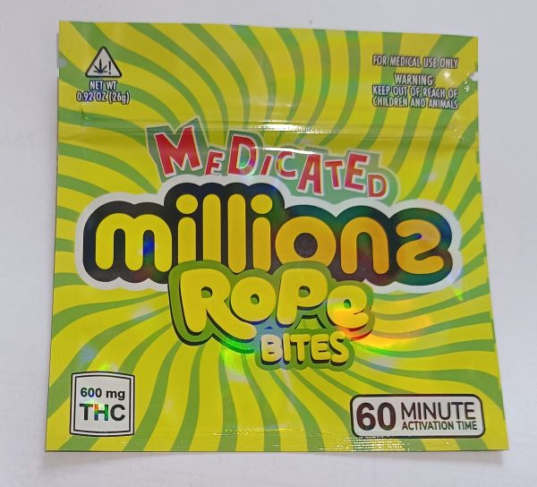 Millions Rope Bites 600mg Packaging Bag
