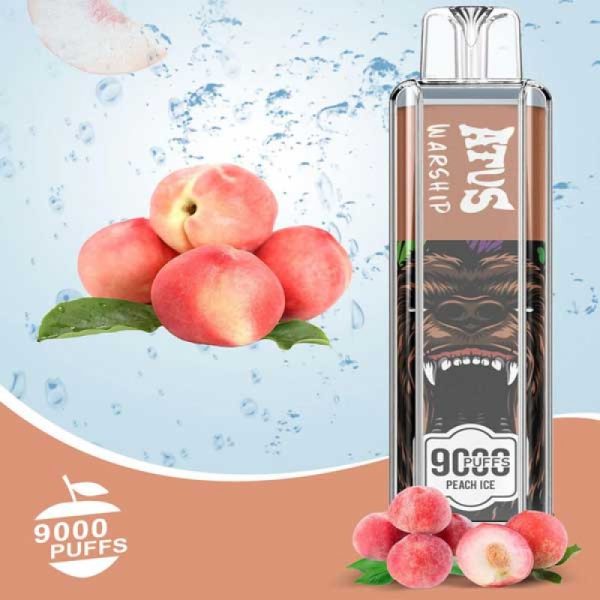 atvs warship 9000 puffs disposable vape peach-ice