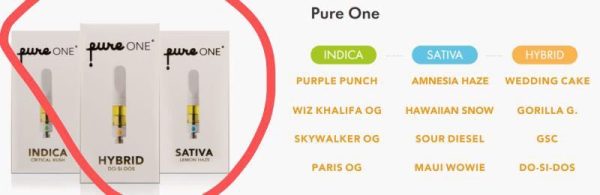 pure one carts flavors